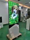 55 &quot;Kapalı QLED Floorstand Ultrathin Hareketli Dijital Tabela Afiş Monitörü Android Çift Taraflı Lcd Ekran Kiosk