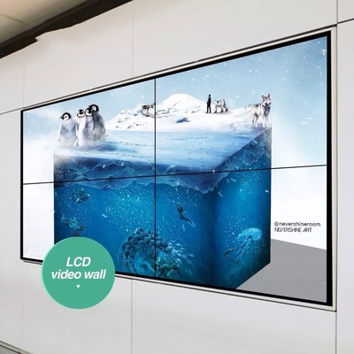 Kapalı 46 49 55 İnç CCTV Sistemi LCD Video Duvar 4K 3x3 2x2 Çerçeve LCD Video Duvar Paneli