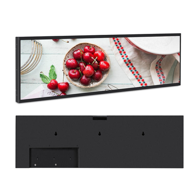 Gerilmiş OEM Tft Taksi Asansör Düz Dijital Kenar Lcd Ekran Raf Reklam Ekranı