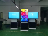 43 55 inç Dijital İşaret Kiosku Döner Yer Standı 360 Derece Reklam Ekranı