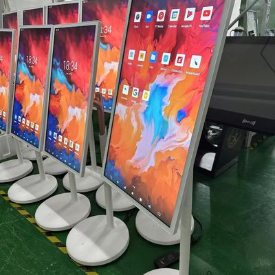 32 Inç Taşınabilir Akıllı Etkileşimli Dokunmatik Kiosk Mobil Kablosuz Döner LCD Ekran