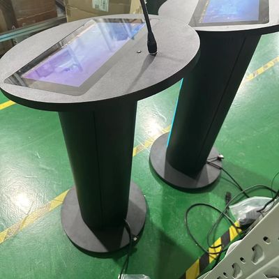 Multimedia dijital podium 13.3 inç pcap dokunmatik lcd kürsü hoparlör amplifier ve toplantı için kablosuz mikrofon