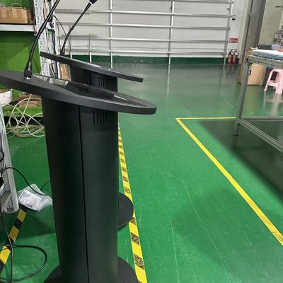 Multimedia dijital podium 13.3 inç pcap dokunmatik lcd kürsü hoparlör amplifier ve toplantı için kablosuz mikrofon