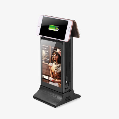 Siyah 10 inçlik Gelişmiş L şeklinde Masaüstü HD LCD Ekran Reklam Oyuncusu Menü Güç Bankası ile
