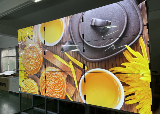 LCD Video duvar UHD 4k çözünürlük 3X3 Dijital Tabela 55 İnç 450 parlaklık mini çerçeve