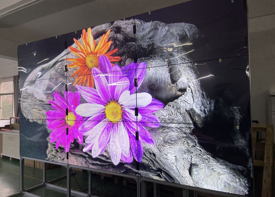 LCD ekran Dar Çerçeveli Video Duvar İç Mekan 250W 55 65 İnç 500cd/m2