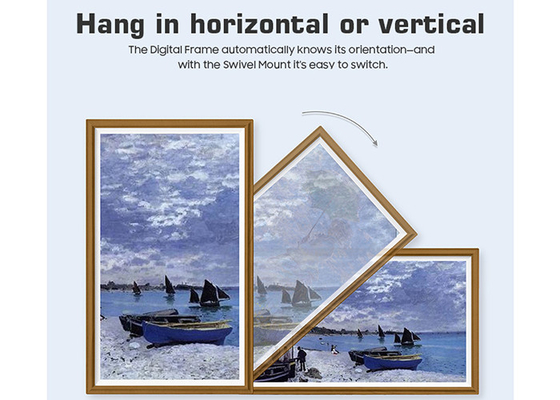 Akıllı Dijital Fotoğraf Çerçevesi için Galeri Ahşap Tabela