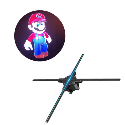 Cam Malzeme Holografik 3d Görüntü Sistemi Reklam için 65cm Fan LED