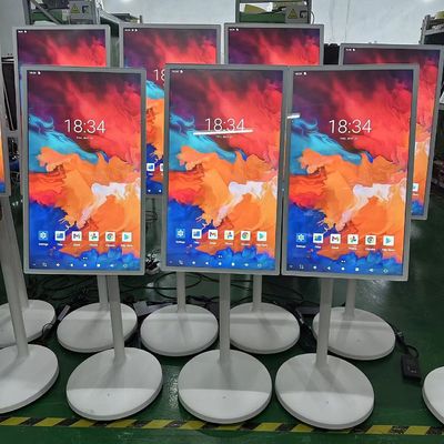 32 Inç Taşınabilir Akıllı Etkileşimli Dokunmatik Kiosk Mobil Kablosuz Döner LCD Ekran