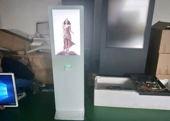 Yazıcı ile parlak beyaz geniş 42 inç kızılötesi dokunmatik bilgi kiosk dokunmatik ekran