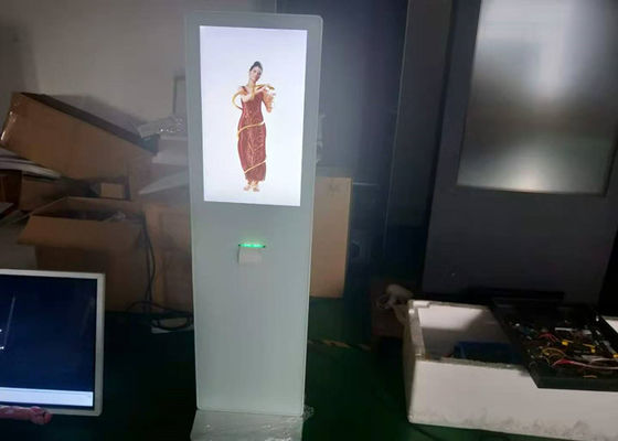 Yazıcı ile 10 nokta dokunmatik 400cd / m2 ile siyah renkli 32 inç dokunmatik ekran kiosk