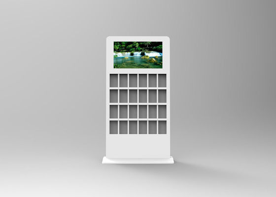 AC240V 32 İnç beyaz renkli Zemin Ayakta LCD dijital tabela Köşk, Broşür Tutacağı ile