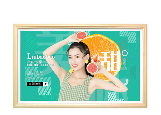 Reklam Oyuncu Ahşap Çerçeve LCD Dijital Tabela Kapalı 49 İnç